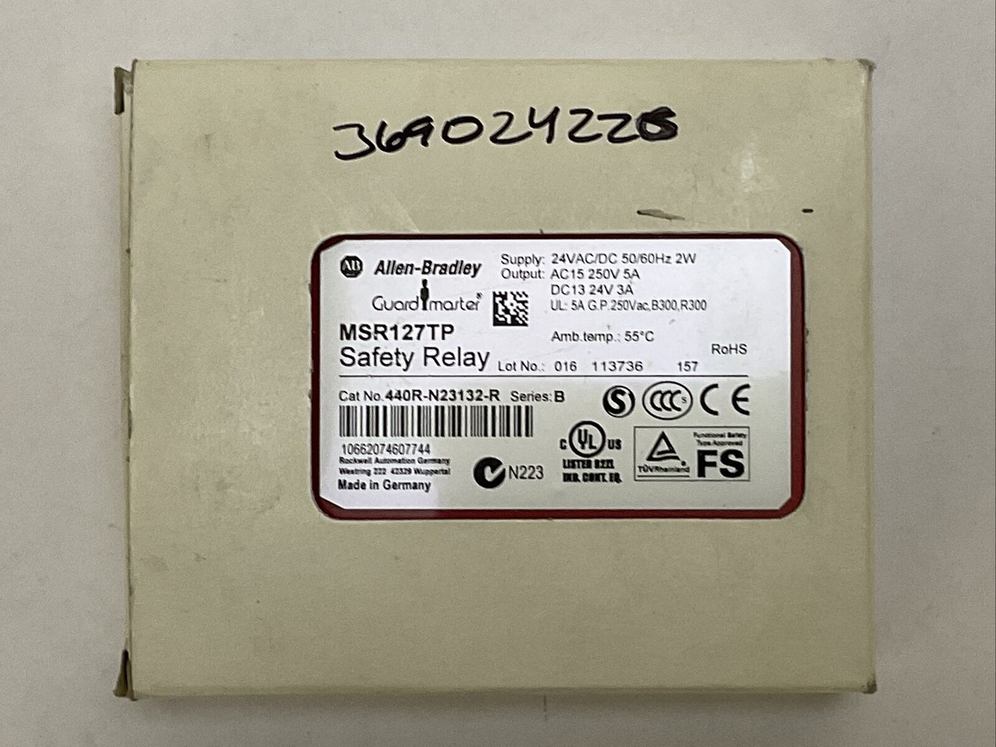 ALLEN BRADLEY 440R-N23132-R SERIES B GUARD MASTER SAFETY RELAY MSR127TP