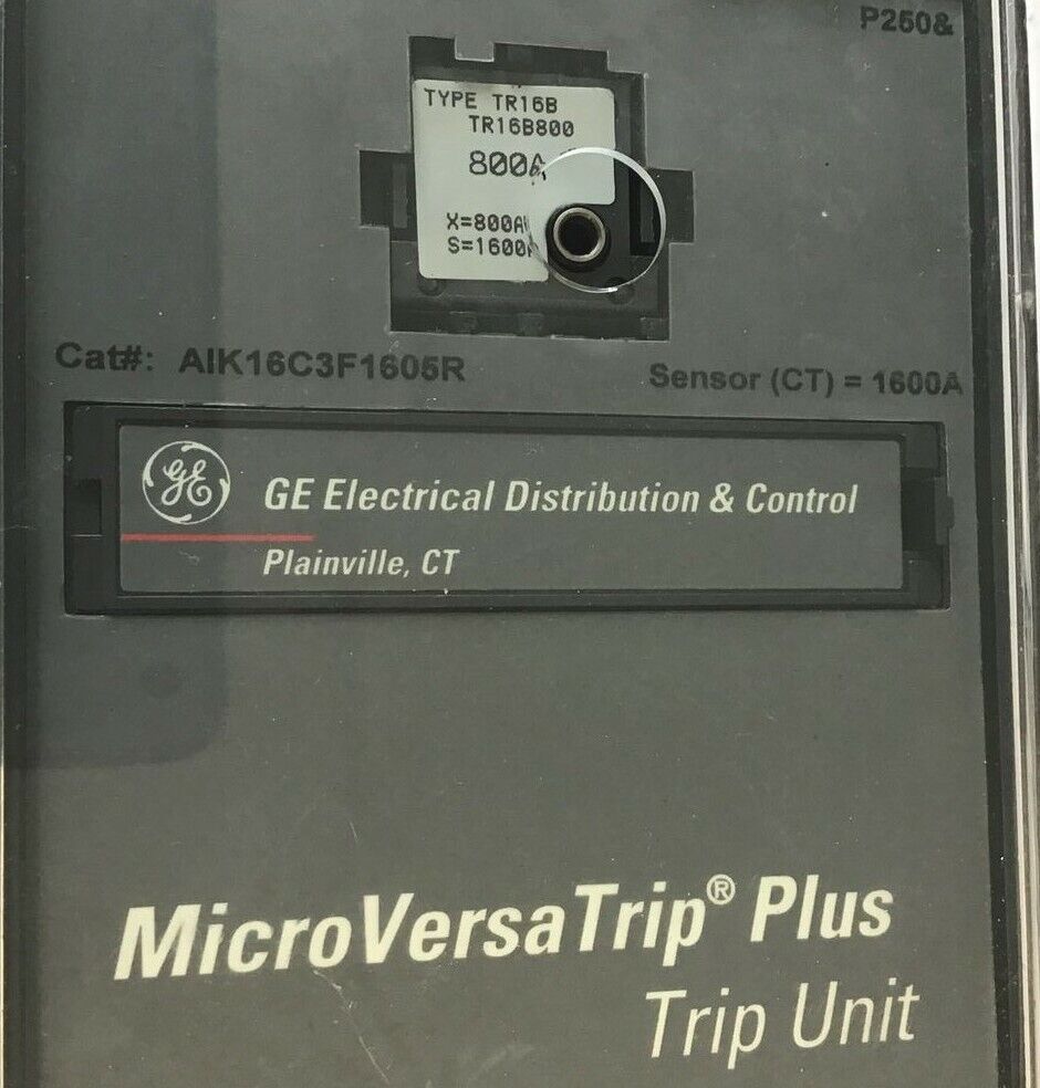 GENERAL ELECTRIC AIK16C3F1605R TRIP UNIT W/TR16B800 800A MICROVERSATRIP