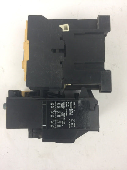 ALLEN BRADLEY 100-A09ND3 CONTACTOR SER B 600VAC 9A W/ 193-BSB30 RELAY 2-3A