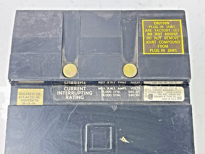 SQUARE D - LJ-9517 - CIRCUIT BREAKER -  480 VAC, 20 A, 3 POLE - TYPE  FA 34020