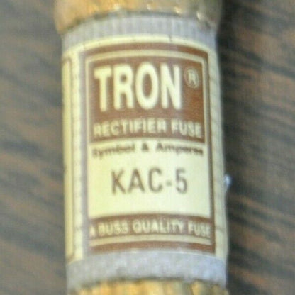 LOT of 4 / BUSS / TRON KAC-5 RECTIFIER FUSE / 5A / 600V / NEW SURPLUS