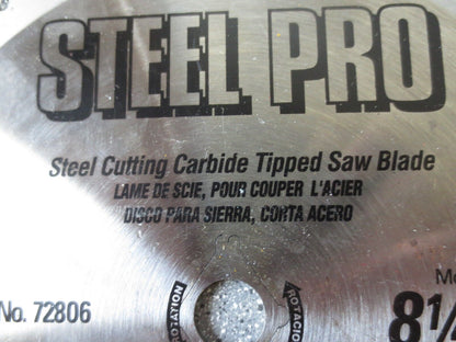 DML 72806 STEEL PRO 40T 8-1/4" CARBIDE TIPPED CIRC SAW BLADE ATB - NEW SURPLUS