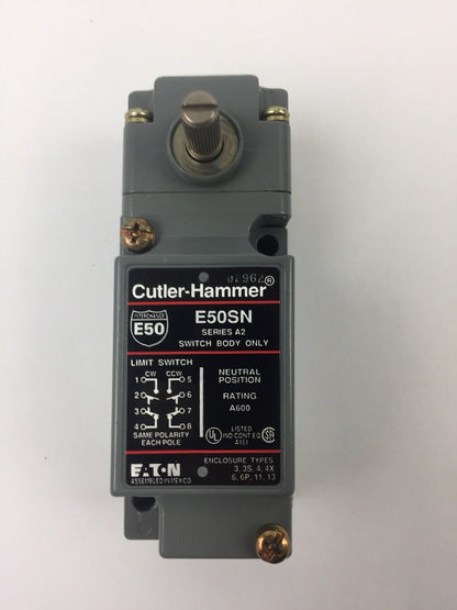 CUTLER HAMMER E50NNI LIMIT SWITCH SIDE ROTARY SPRING RETURN 2 NO - 2 NC SER A2