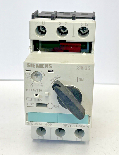 SIEMENS - 3RV1021-OKA10- CIRCUIT BREAKER / MOTOR PROTECTOR