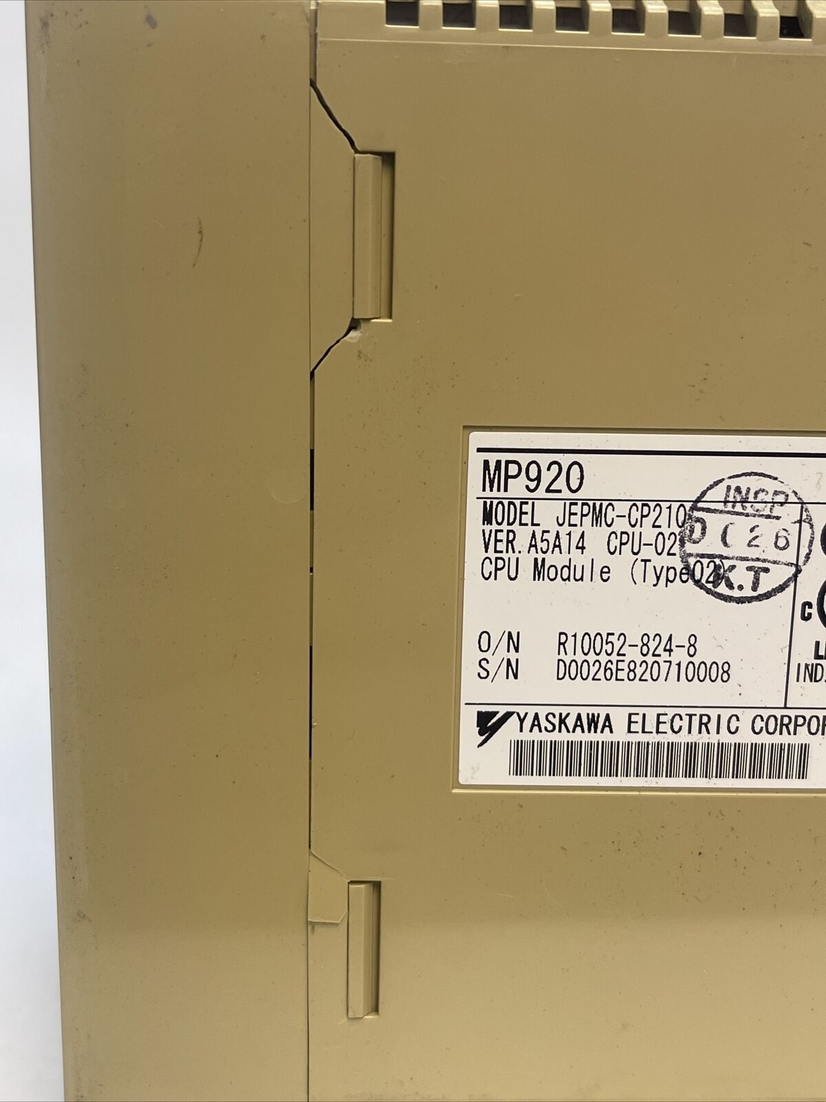 YASKAWA JEPMC-CP210 VER. A5A14 CPU-02 CPU MODULE MP920