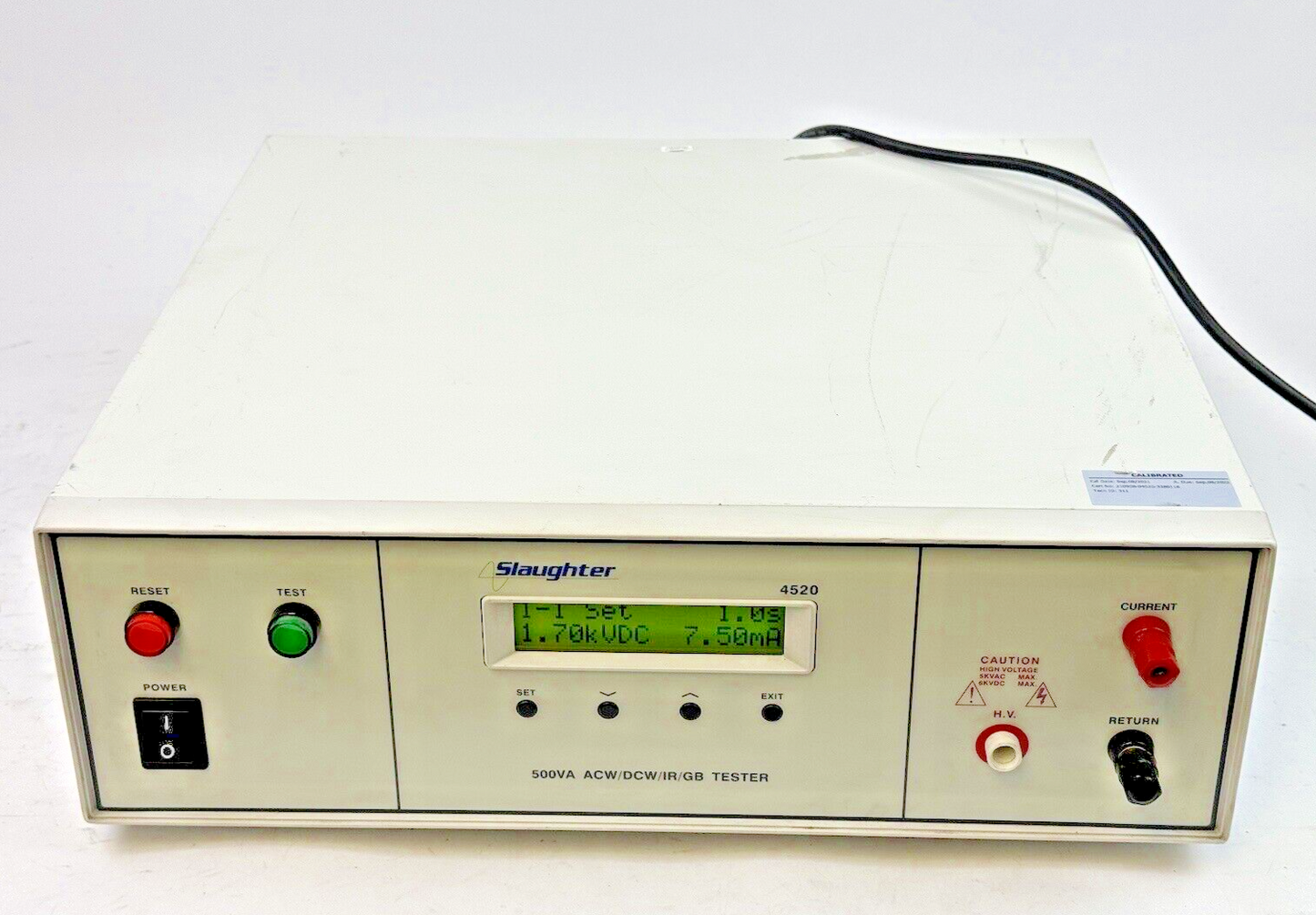 SCI/ SLAUGHTER - 04520 - MULTI FUNCTION TESTER AC/DC HIPOT INSULATION RESISTANCE