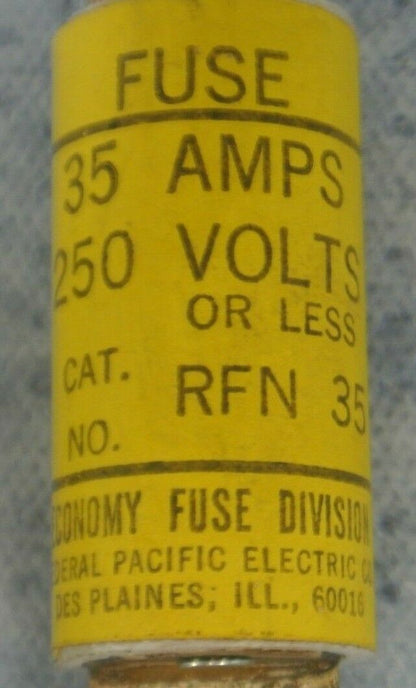 LOT of 3 / ECONOMY RFN35 SEMICONDUCTOR FUSE / 35A / 250V