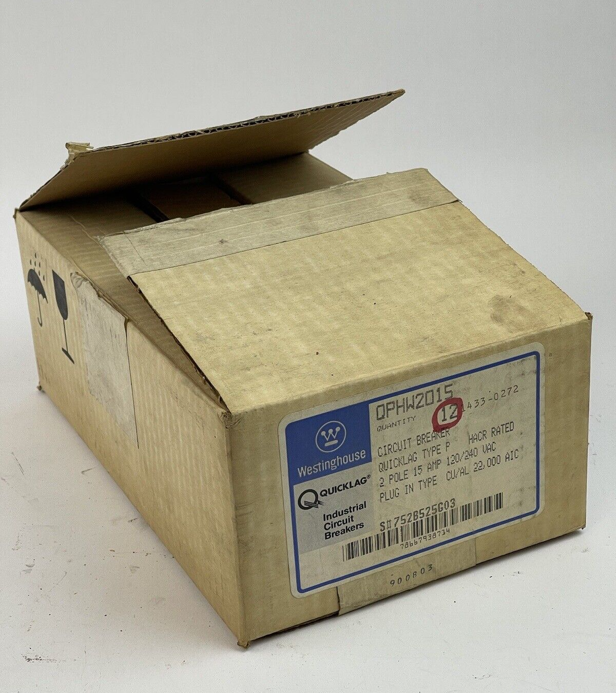 WESTINGHOUSE **BOX OF 12** - QPHW2015 - 15A/2 POLE/240 VAC/QUICKLAG/TYPE P - NEW