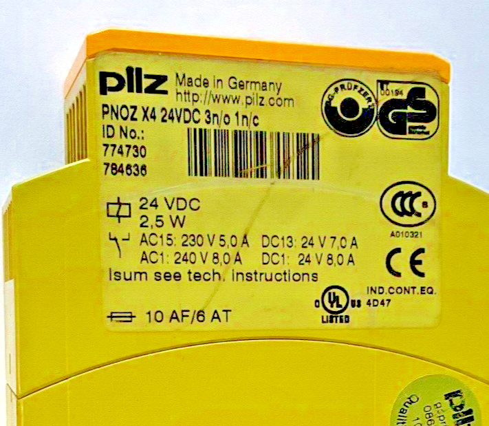 PILZ PNOZ X4 24VDC 3N/O 1N/C SAFETY RELAY 2,5W