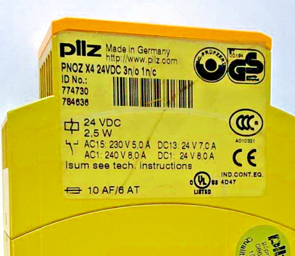 PILZ PNOZ X4 24VDC 3N/O 1N/C SAFETY RELAY 2,5W