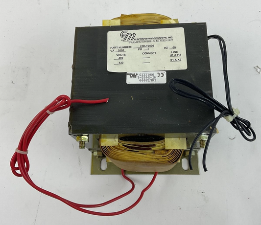 ELECTRO-MATIC PRODUCTS EMLT2000 TRANSFORMER VA2000 120/480V 60HZ 1PH