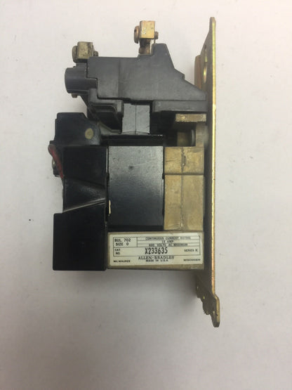 ALLEN BRADLEY X233635 CONTACTOR 600VAC 18AMP SER K SIZE 0 70A86 COIL 120V 60CY