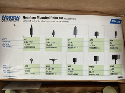 NORTON QUANTUM 69083147810 QUANTUM MOUNTED POINT KIT (MISSING 1 A5)