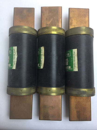 CEFCO 500 RENEWABLE FUSE 500AMP 250VAC (LOT OF 3)