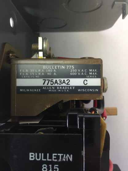 ALLEN BRADLEY 775-A3A2 REFRIGERATION STARTER 60A547 COIL 240V 60HZ