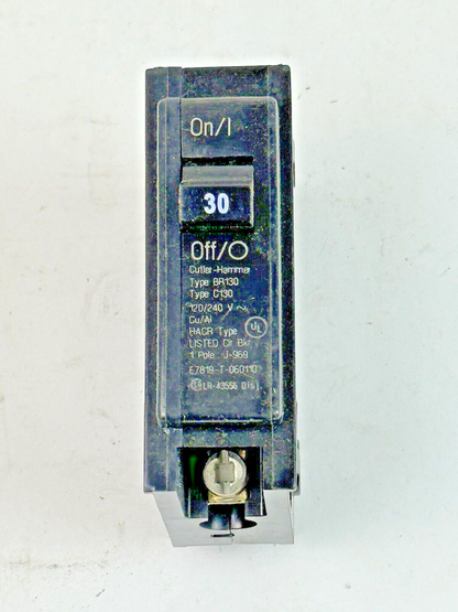 CUTLER-HAMMER *BOX OF 9* - BR130 - 30 A, 1 POLE, 120/240 VAC CIRCUIT BREAKERS