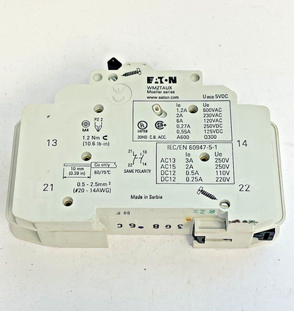 EATON - WMZT1C06 - CIRCUIT BREAKER -1 POLE,6A,277V & EATON - WMTZTAUX - CONTACT