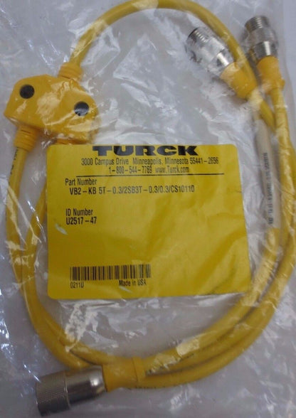 TURCK VB2-KB 5T-0.3/2SB3T-0.3/0.3/CS10110 / U2517-47 - CORDSET - NEW SURPLUS