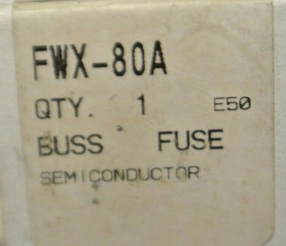 COOPER-BUSSMANN FWX-80A SEMICONDUCTOR  FUSE / 250V / 80A / NEW SURPLUS