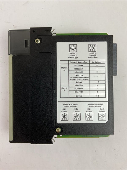ALLEN BRADLEY 1756-DHRIO SER D CAT REV D01 F/W REV 6.2 DH+/RIO COMMUNICATIONS