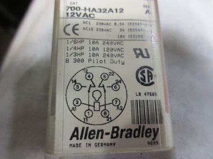 ALLEN BRADLEY 700-HA32A12 Ser. A, RELAY 12VAC