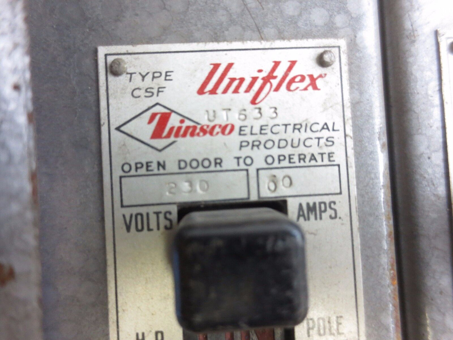 ZINSCO UT633 - TYPE CFS UNIFLEX BUS PLUG - 230V, 60A, 3-POLE