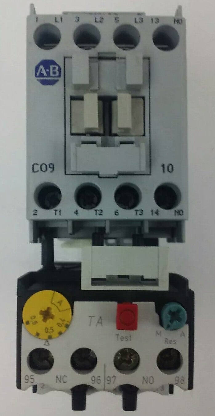 ALLEN BRADLEY 100-C09D*10 SER. A,CONTACTOR,3PH,600V,25A,24VDC COIL ,W/ 193-TAA60