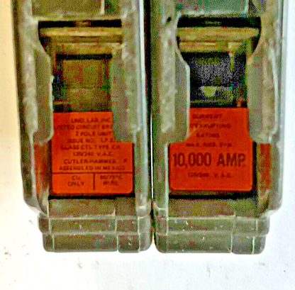 CUTLER-HAMMER CH220 CIRCUIT BREAKER 120/240VAC 2POLE CLASS CTL ***LOTOF2***