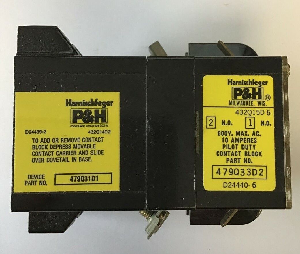 HARNISCHFEGER 479Q5D1 CONTROL RELAY 600V 3POLE 10A