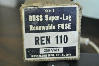 BUSS REN 110 SUPER-LAG RENEWABLE FUSE / 110A / 250V / NEW SURPLUS