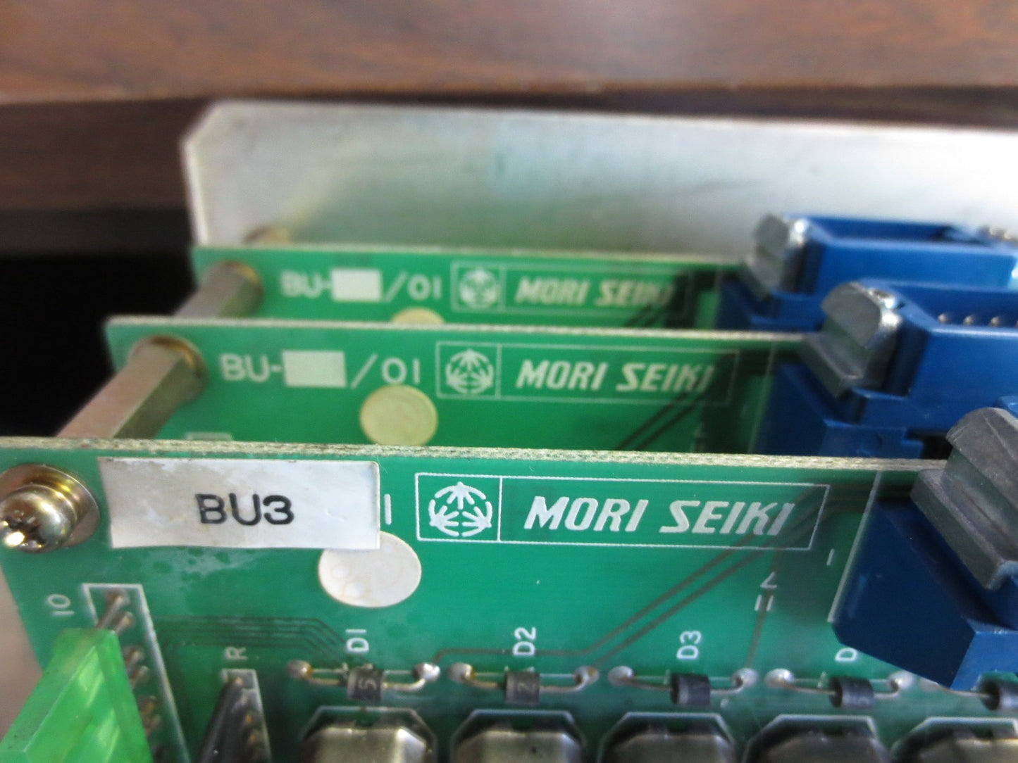 MORI SEIKI D-0204 BU3 PCB CIRCUIT BOARDS (3) / RELAY CONTROL ASSEMBLY