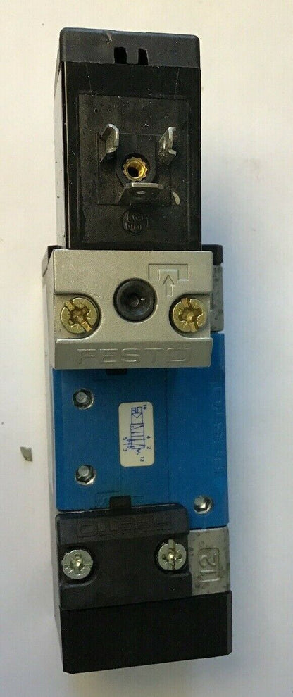 FESTO MVH-5/2-D-1-FR-C SOLENIOD VALVE W/FESTO MSV-3 20,4-26,4VDC 2,5W