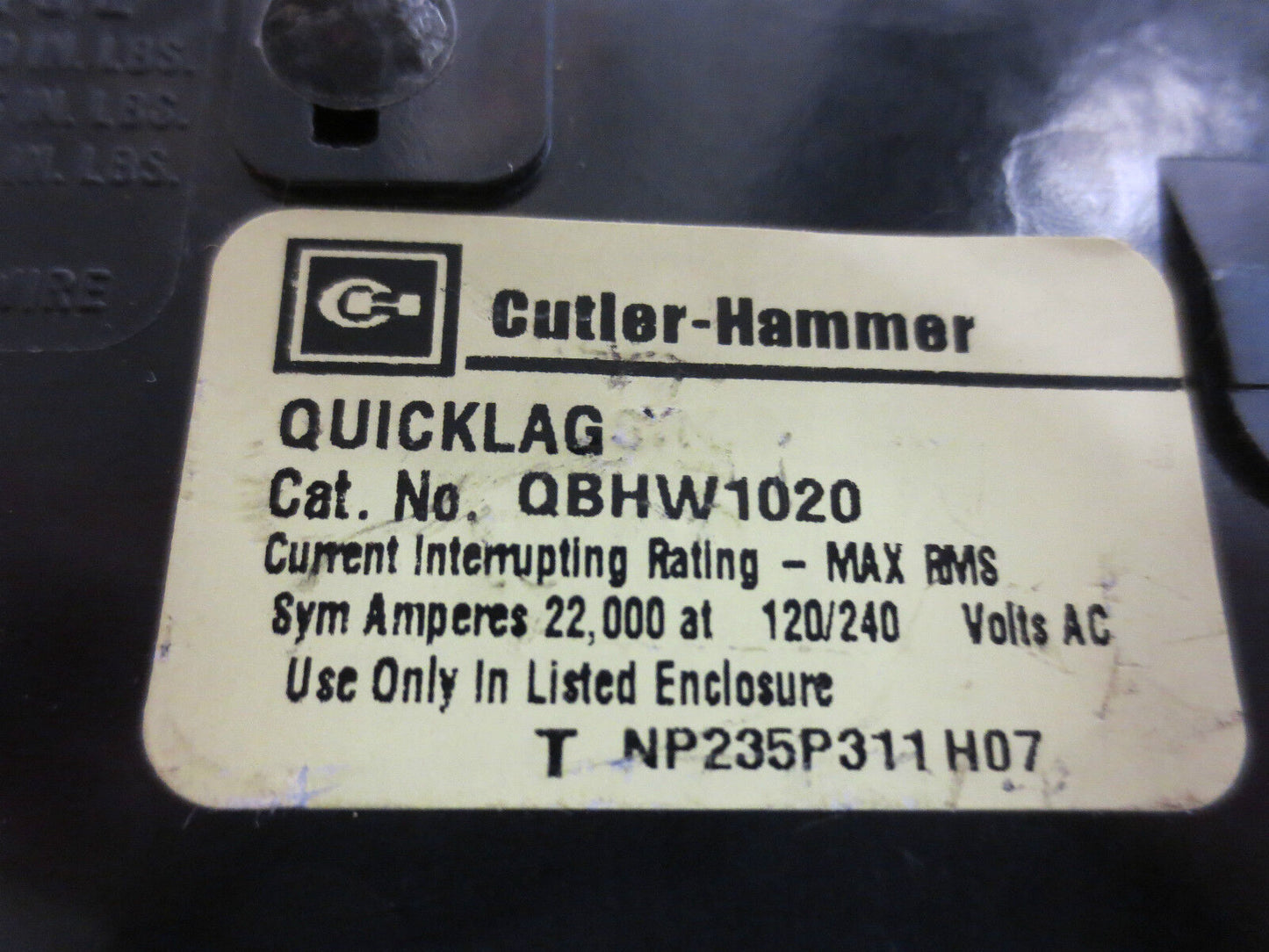 CUTLER-HAMMER QBHW1020 CIRCUIT BREAKER 20A 120/240 VAC - SINGLE-POLE - LOT of 3