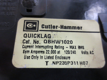 CUTLER-HAMMER QBHW1020 CIRCUIT BREAKER 20A 120/240 VAC - SINGLE-POLE - LOT of 3