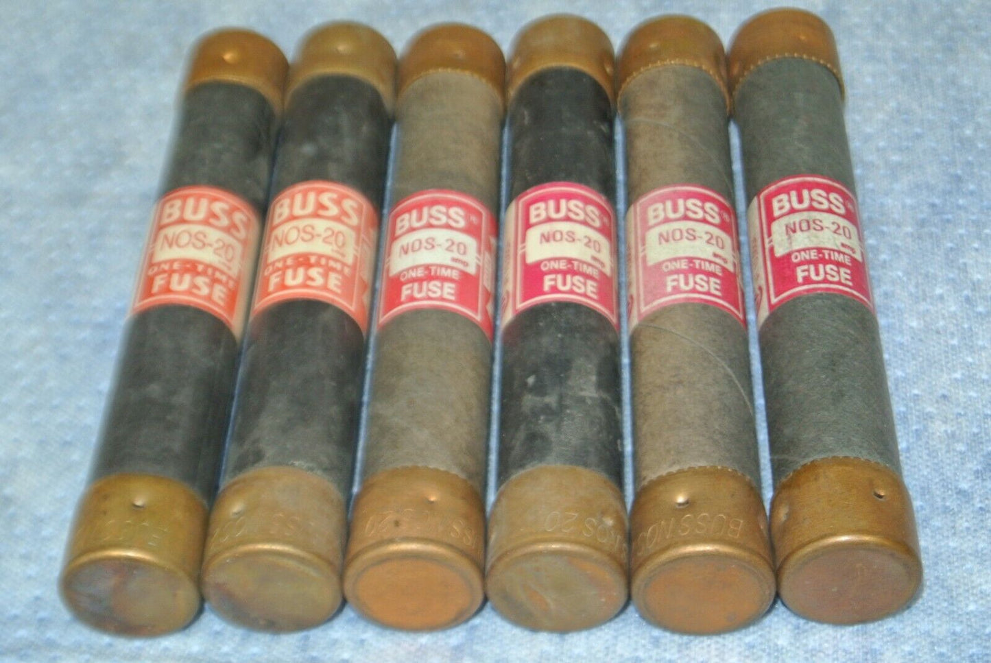 LOT of 6 / BUSS NOS20 ONE-TIME FUSE / 20A / 600V