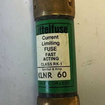 LITTLEFUSE KLNR 60 CURRENT LIMITING FAST ACTING FUSE CLASS RK1 250VAC