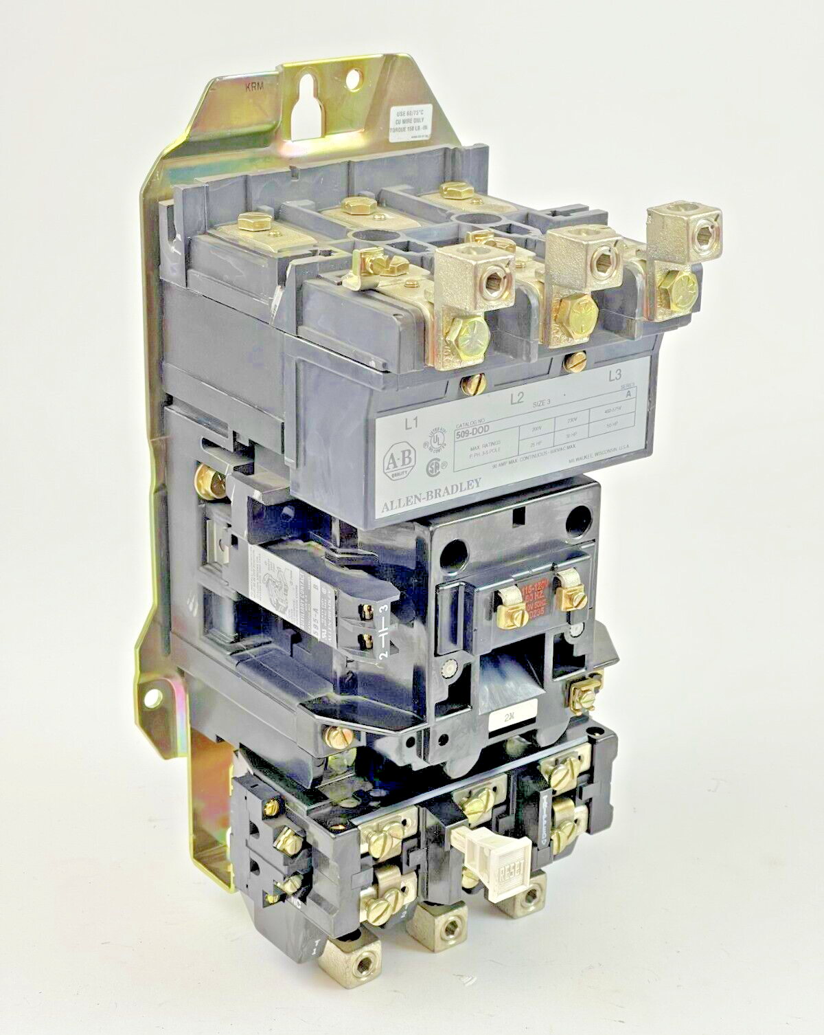 ALLEN BRADLEY -509-DOD SER. A- MOTOR STARTER - 90 AMP, 3-5 POLE, NEMA SIZE 3