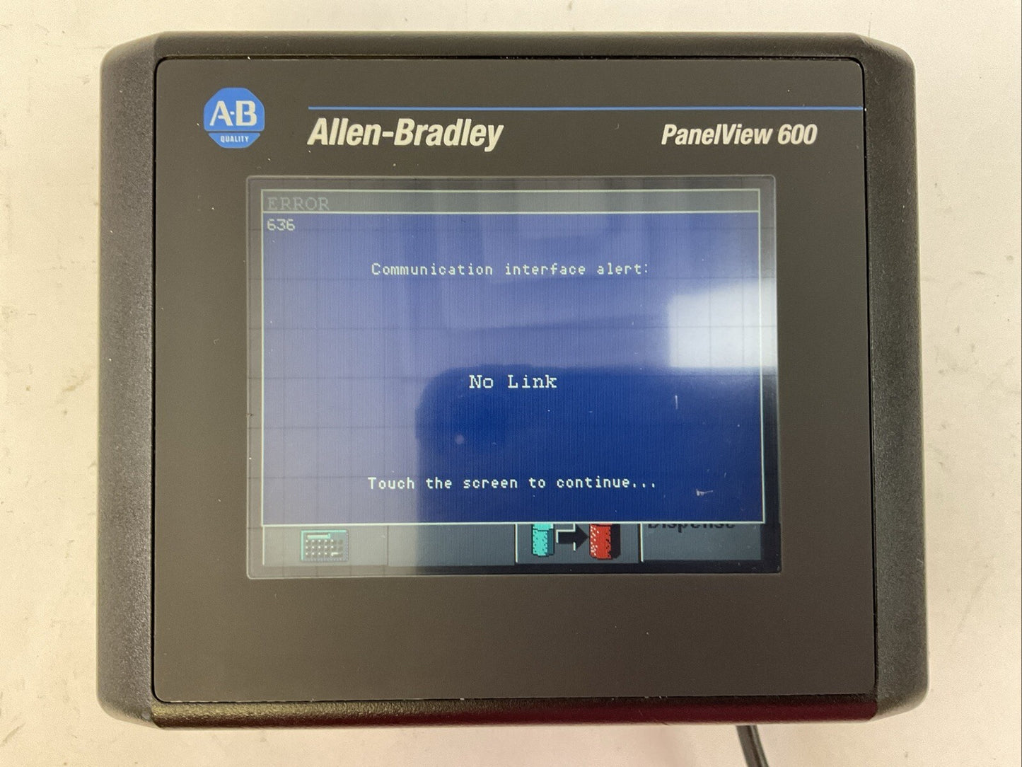 ALLEN BRADLEY 2711-T6C20L1 SER B FRN 4.46 PANELVIEW 600 24VDC