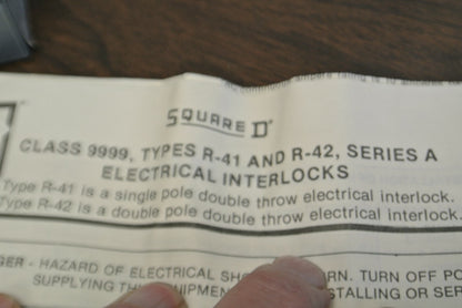 SQUARE D / 9999 R42 / ELECTRICAL INTERLOCK / 0-600V / NEW SURPLUS / LESS BRACKET