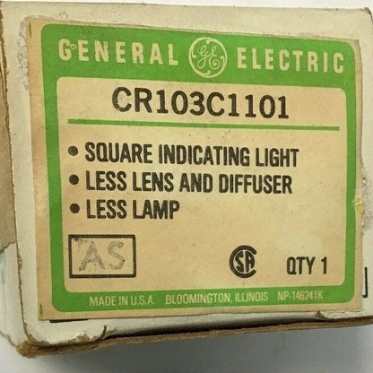 GE CR103C1101 SQUARE INDICATING LIGHT 120V MAX AC/DC***NO BULB***