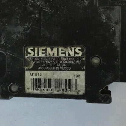 SIEMENS Q1515 CIRCUIT BREAKER 15A 120/240VAC