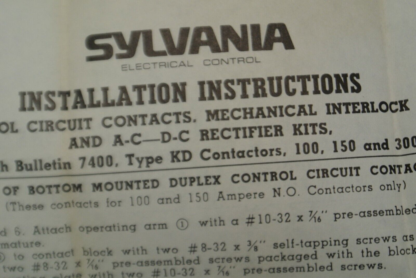 SYLVANIA / JOSLYN CLARK KKD-110 AUXILIARY CONTACT / 1 N.O. / 1 N.C.  NEW SURPLUS