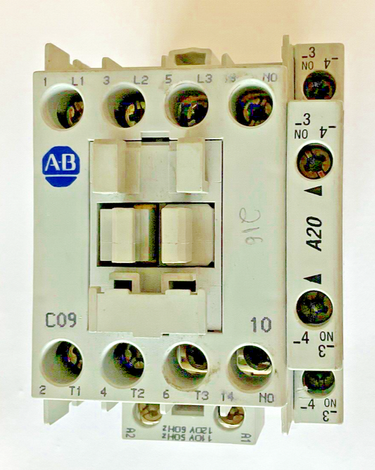 ALLEN BRADLEY 100-C09*10 CONTACTOR SER.A W/ 100-S AUX CONTACT SER.A