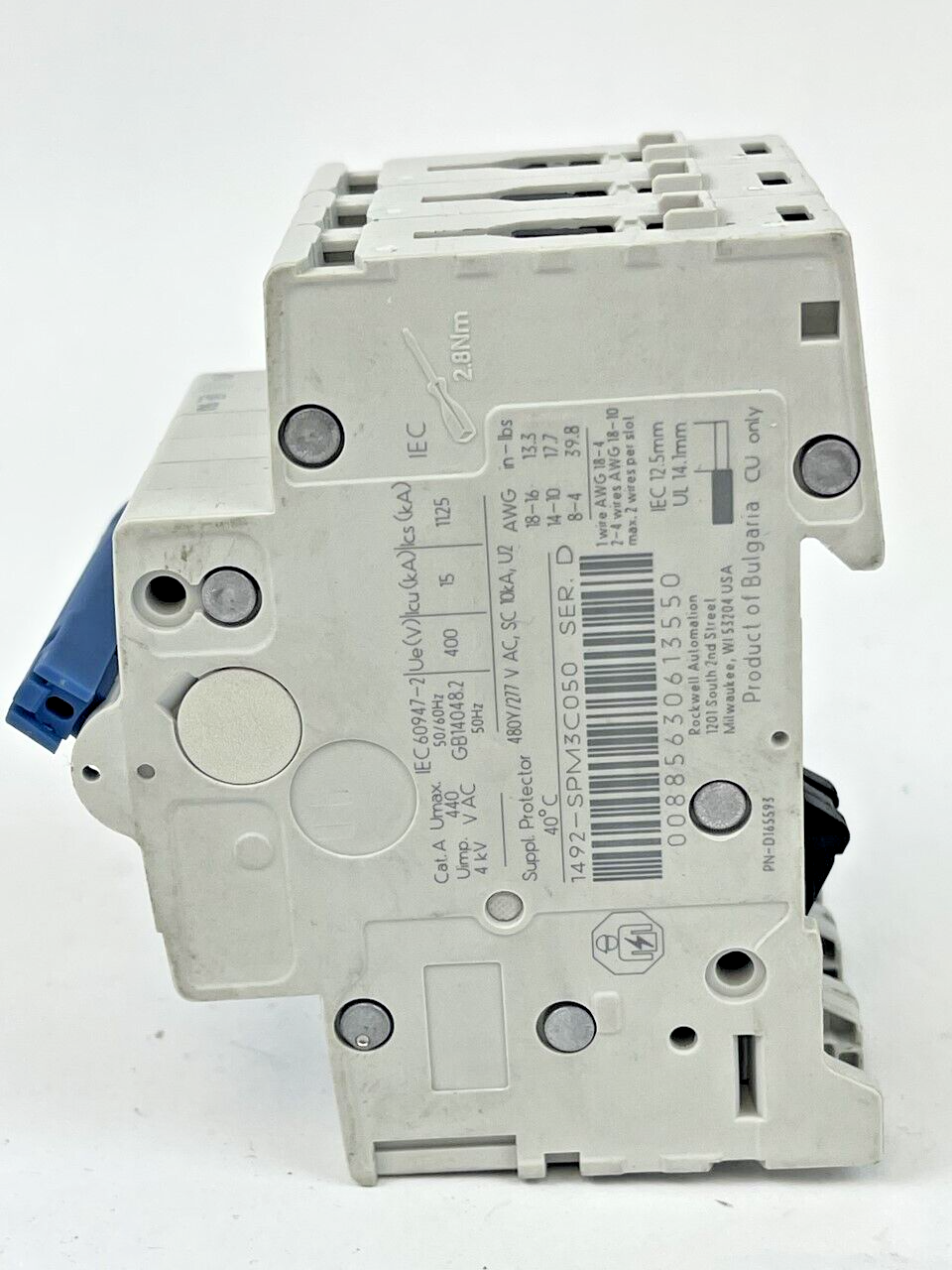 ALLEN BRADLEY - 1492-SPM3C050 - SERIES D - CIRCUIT BREAKER - 3 POLE 5 AMP