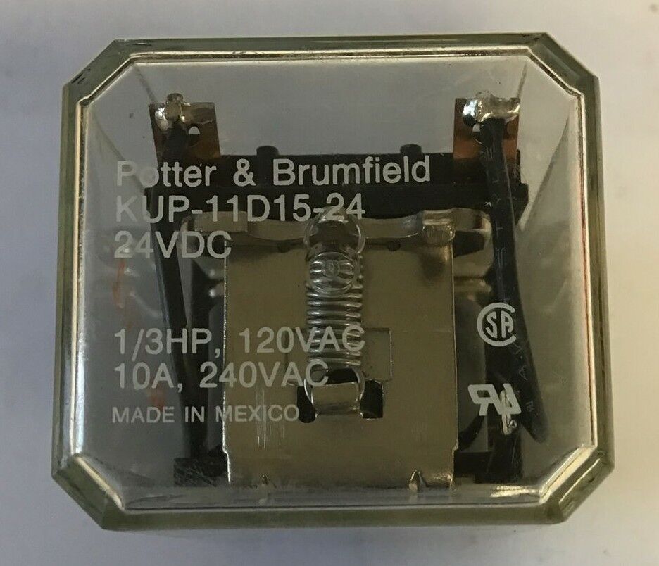 POTTER&BRUMFIELD KUP-11D15-24 RELAY 24VDC 10A 240VAC 1/3HP ***LOTOF9***