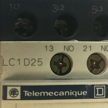 TELEMECANIQUE LC1D25 CONTACTOR W/130299 RELAY