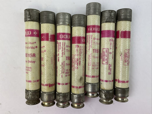 GOULD SHAWMUT TRI-ONIC TRS15R TIME DELAY FUSE 600VAC 15A (LOT OF 7)