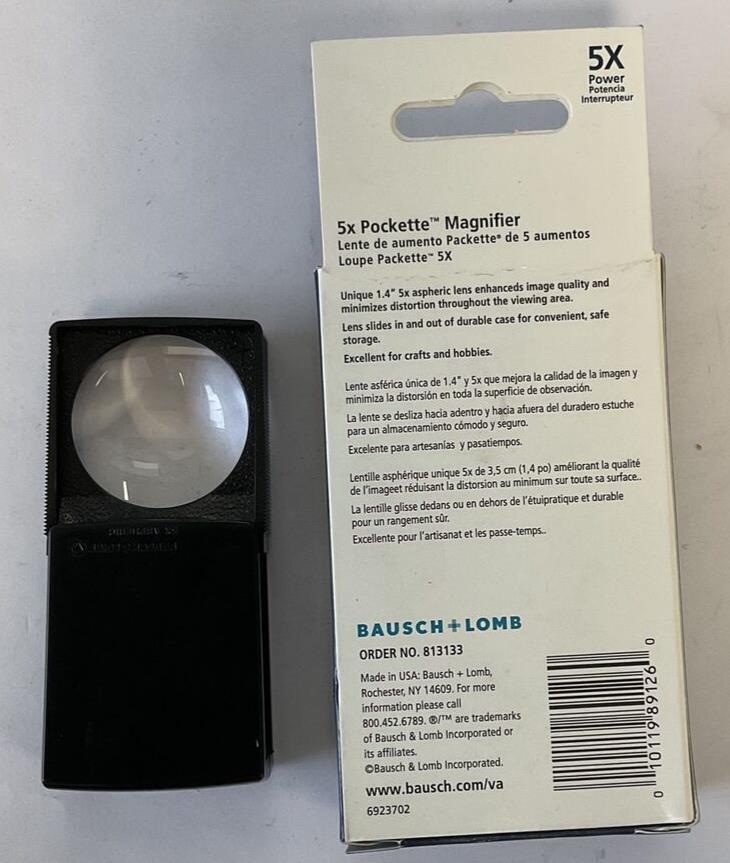 BAUSCH+LOMB SIGHT SAVERS PROVIEW MAGNIFIER 5X ***LOTOF2***