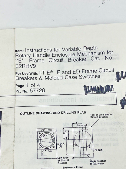 SIEMENS - E2RHV9 *PARTS ONLY* - MISSING 4 PARTS OF KIT - PLEASE SEE PHOTOS