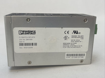 PHOENIX CONTACT FL SWITCH SFN 8TX 2891929 24VDC ETHERNET 8 PORT